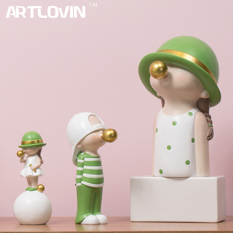 Home Decor Y2K - ARTLOVIN الشمال نمط شخصية التماثيل الاطفال