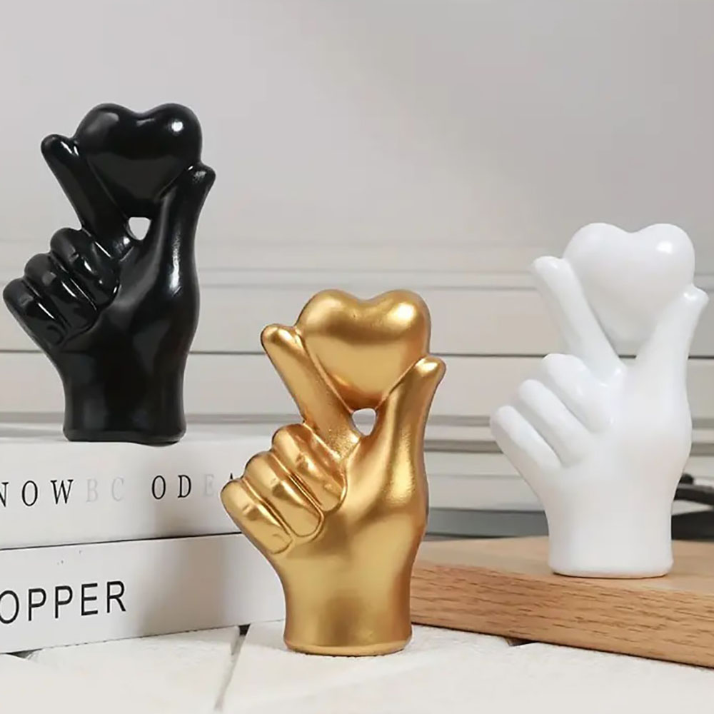 Home Decor Y2K - القلب اليد لفتة التماثيل المنحوتات الفاخرة
