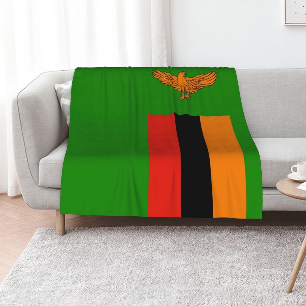 Home Decor Zambia - بطانية دافئة بتصميم علم زامبيا لتزيين