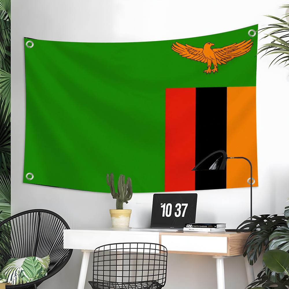 Home Decor Zambia - أعلام زامبيا المخصصة للتعليق على الحائط،