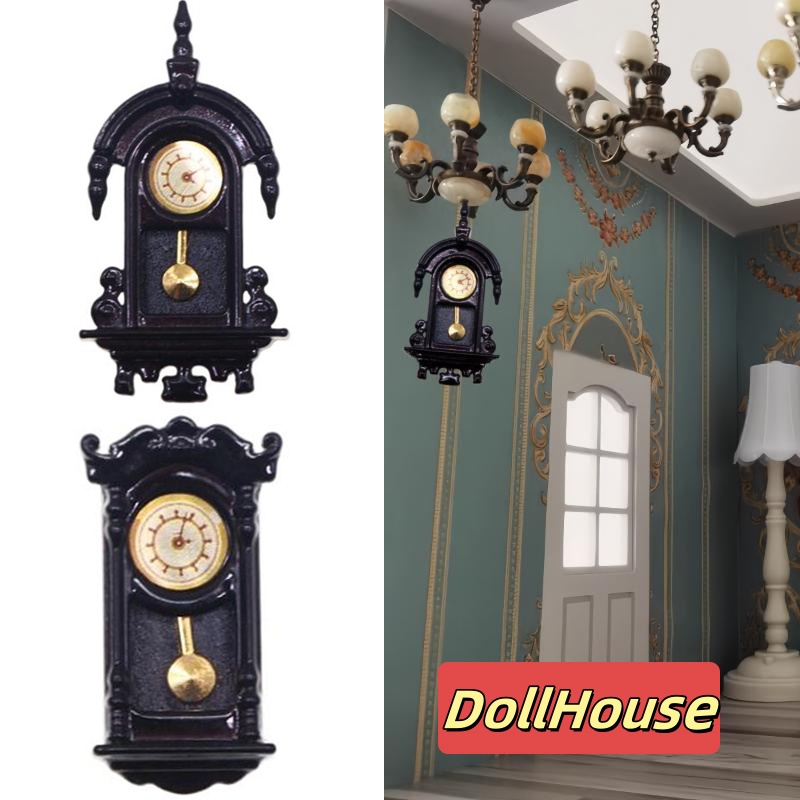 Home Decor Simulator - 1/12 دمية خمر محاكاة ساعة حائط