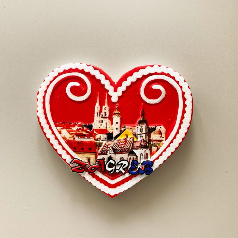 Home Decor Zagreb - تذكار سياحي كرواتي، مغناطيس ثلاجة ثلاثي