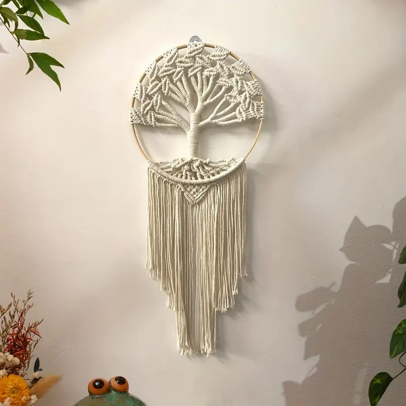 شجرة الحياة مكرامية الجدار الش - مراجعة Macrame Wall Hanging وسعره