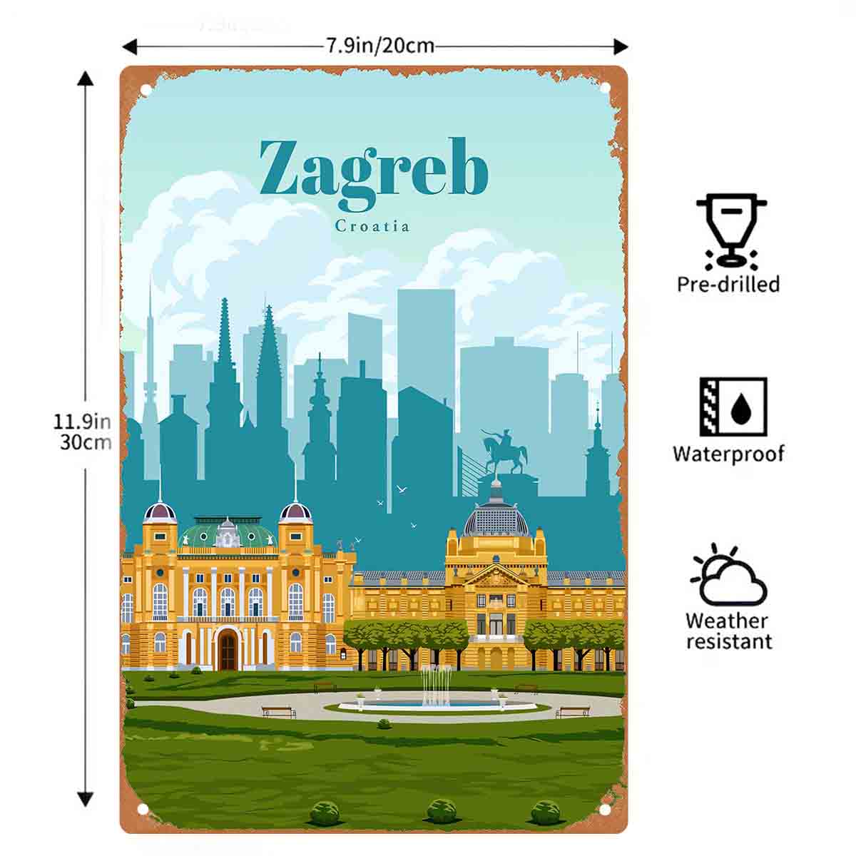 لافتة معدنية مسطحة ثنائية الأب - مراجعة Home Decor Zagreb وسعره