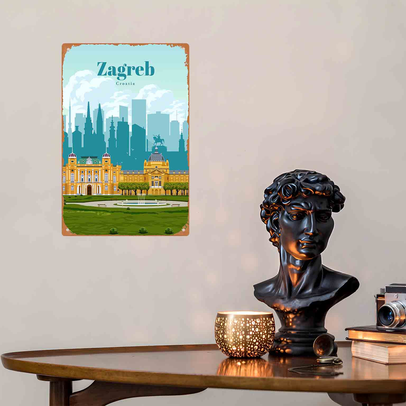 لافتة معدنية مسطحة ثنائية الأب - مراجعة Home Decor Zagreb وسعره