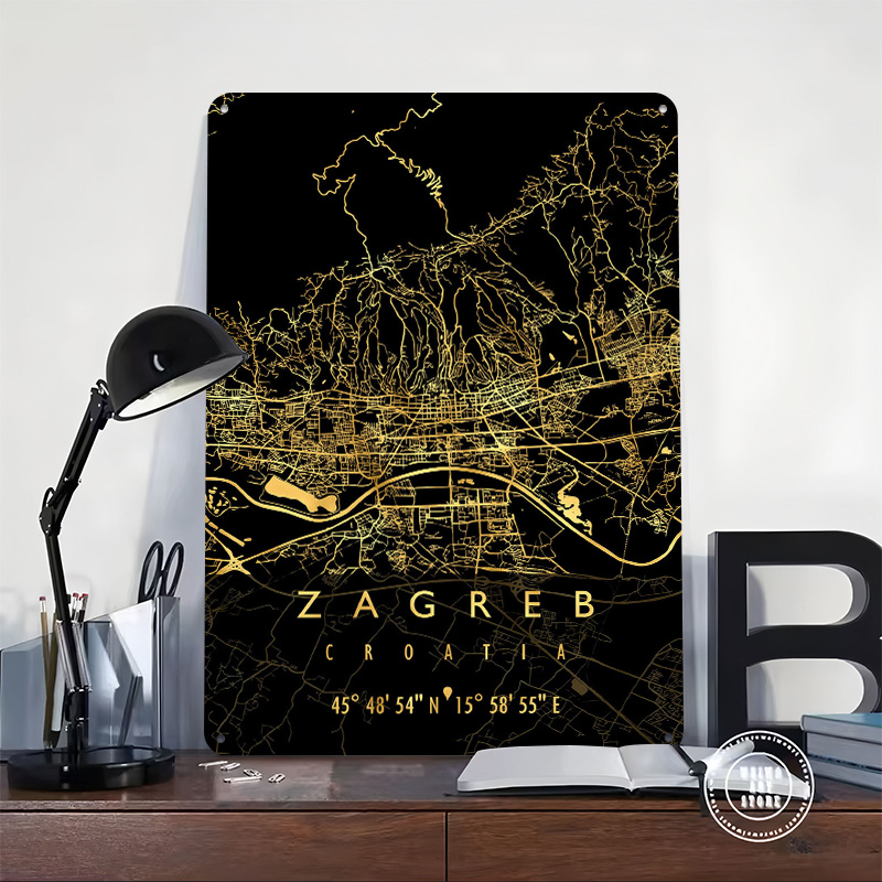 خريطة زغرب كرواتيا ثلاثية الأب - مراجعة Home Decor Zagreb وسعره