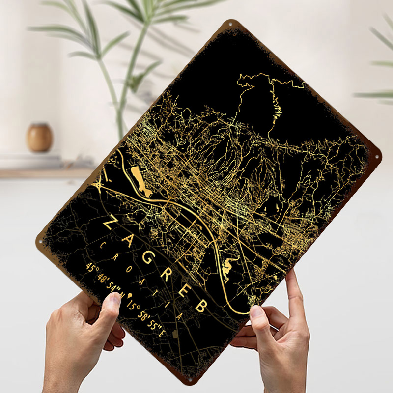 خريطة زغرب كرواتيا ثلاثية الأب - مراجعة Home Decor Zagreb وسعره
