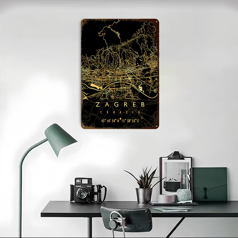 خريطة زغرب كرواتيا ثلاثية الأب - مراجعة Home Decor Zagreb وسعره