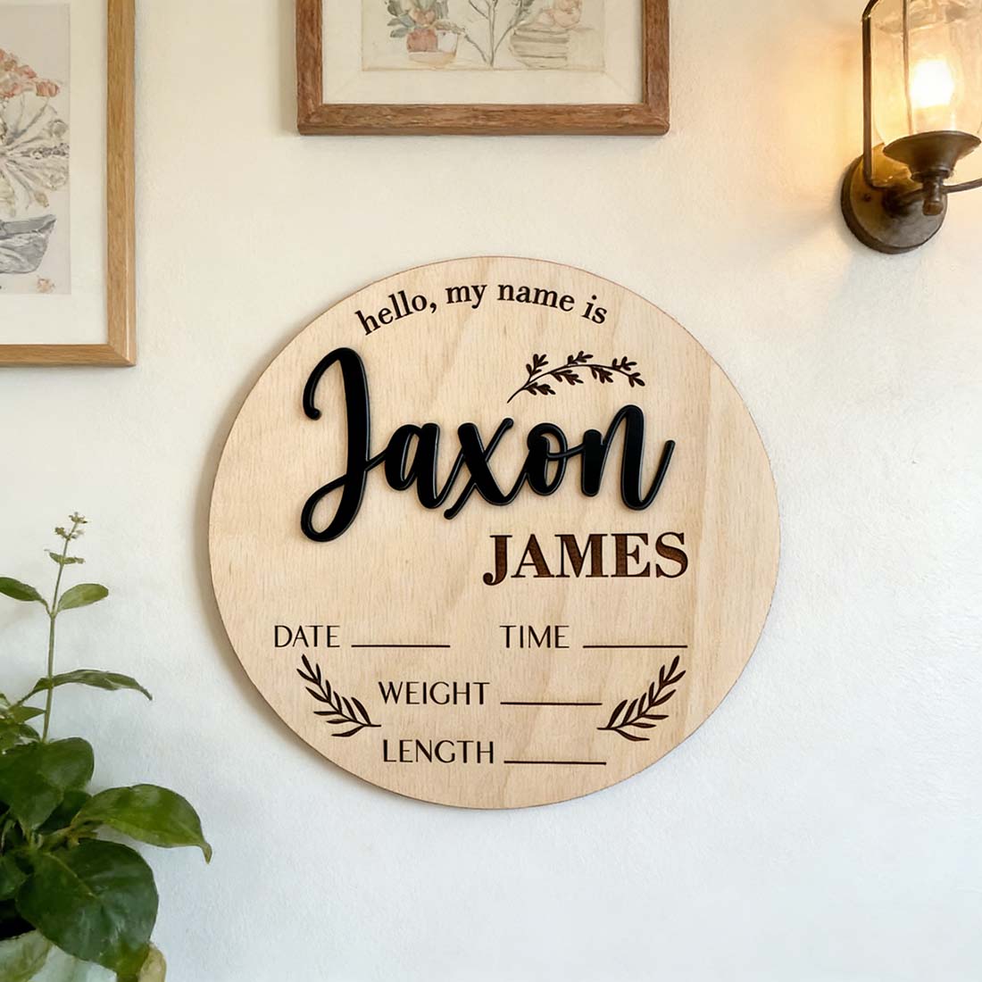 لافتة خشبية مخصصة لإعلان ولادة - مراجعة Home Decor Unique وسعره