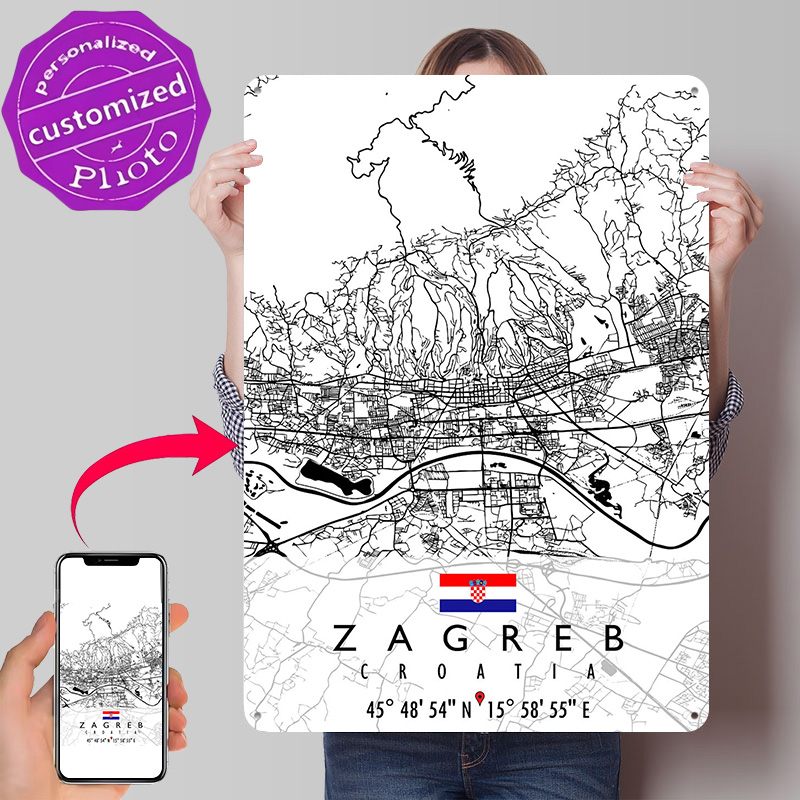 خريطة زغرب كرواتيا ثلاثية الأب - مراجعة Home Decor Zagreb وسعره