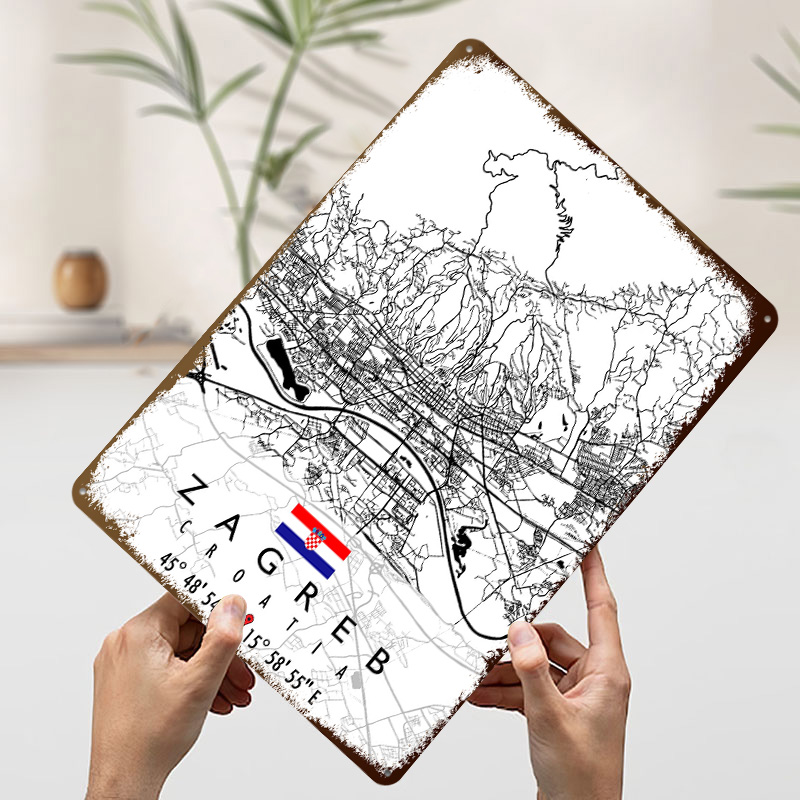 خريطة زغرب كرواتيا ثلاثية الأب - مراجعة Home Decor Zagreb وسعره