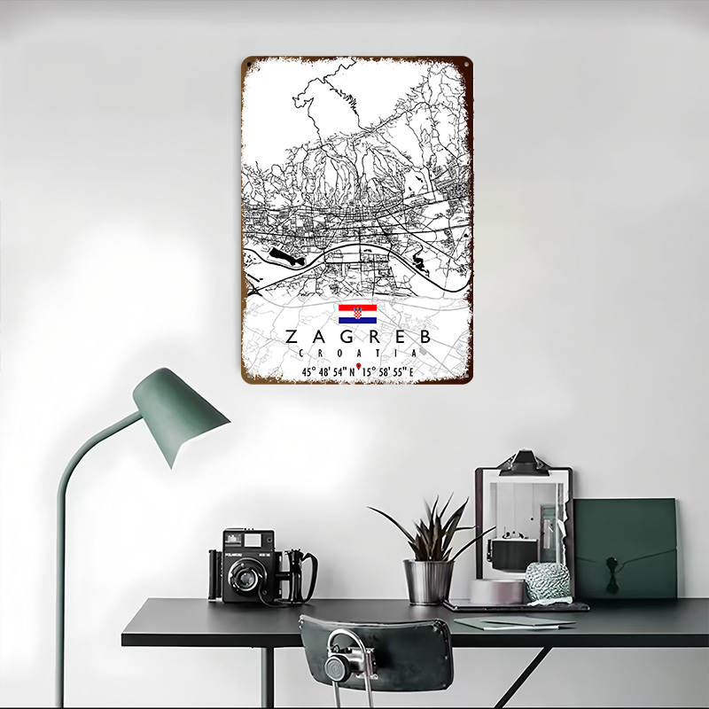 خريطة زغرب كرواتيا ثلاثية الأب - مراجعة Home Decor Zagreb وسعره