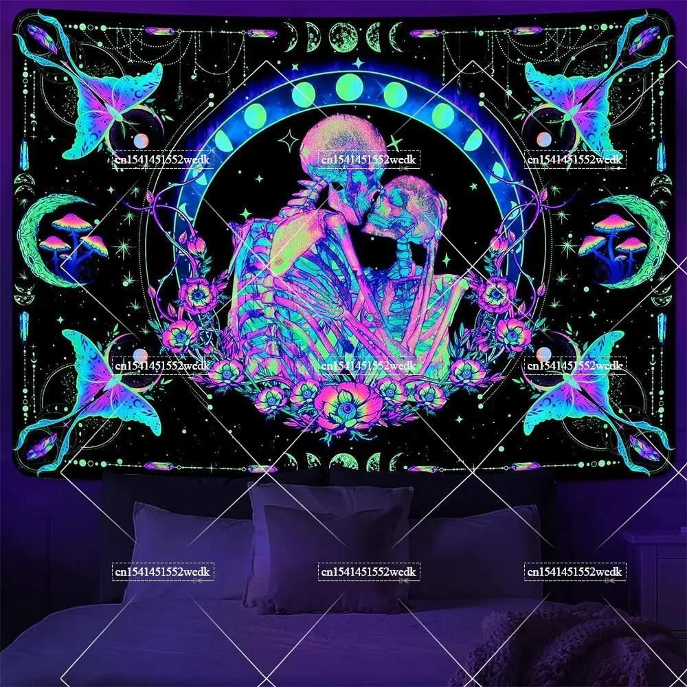 الهبي الجمجمة Blacklight نسيج  - مراجعة Home Decor Hippie وسعره