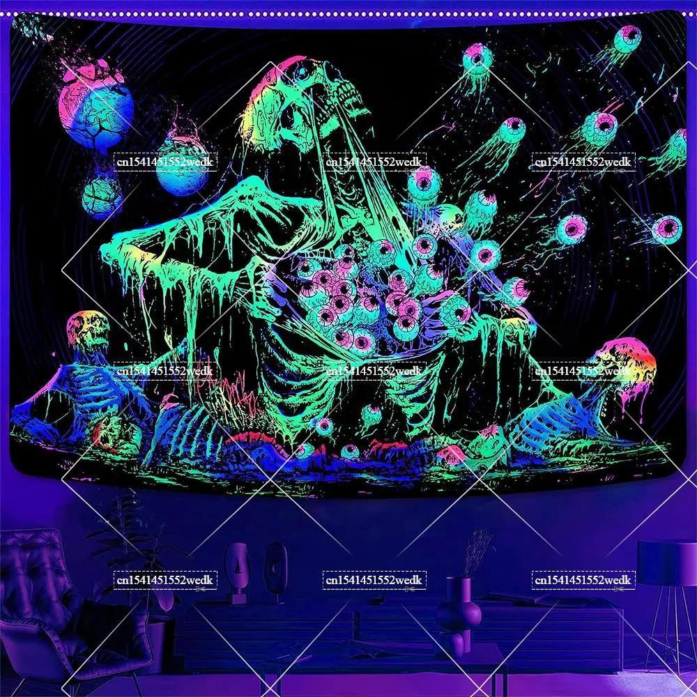 الهبي الجمجمة Blacklight نسيج  - مراجعة Home Decor Hippie وسعره