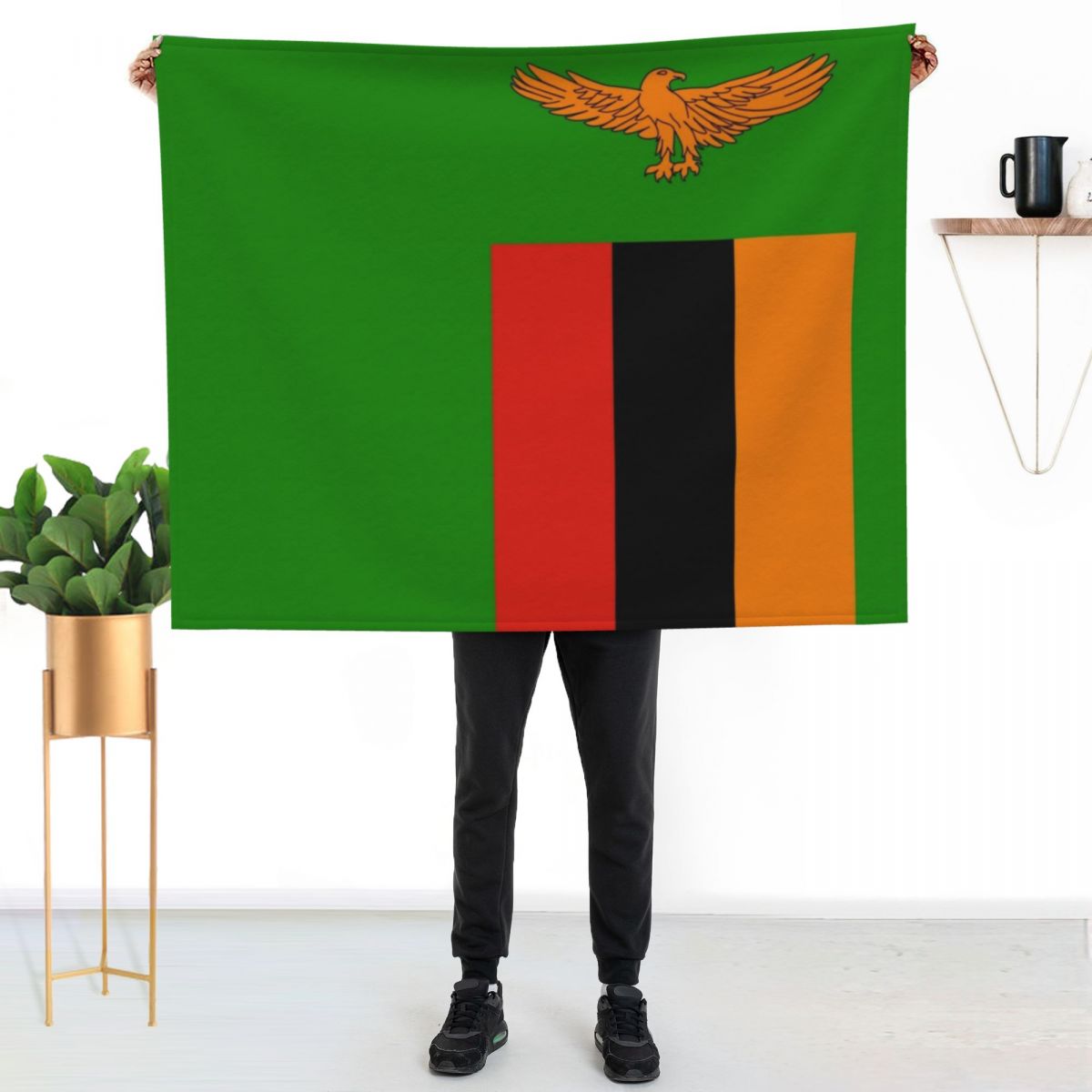 بطانية دافئة بتصميم علم زامبيا - مراجعة Home Decor Zambia وسعره