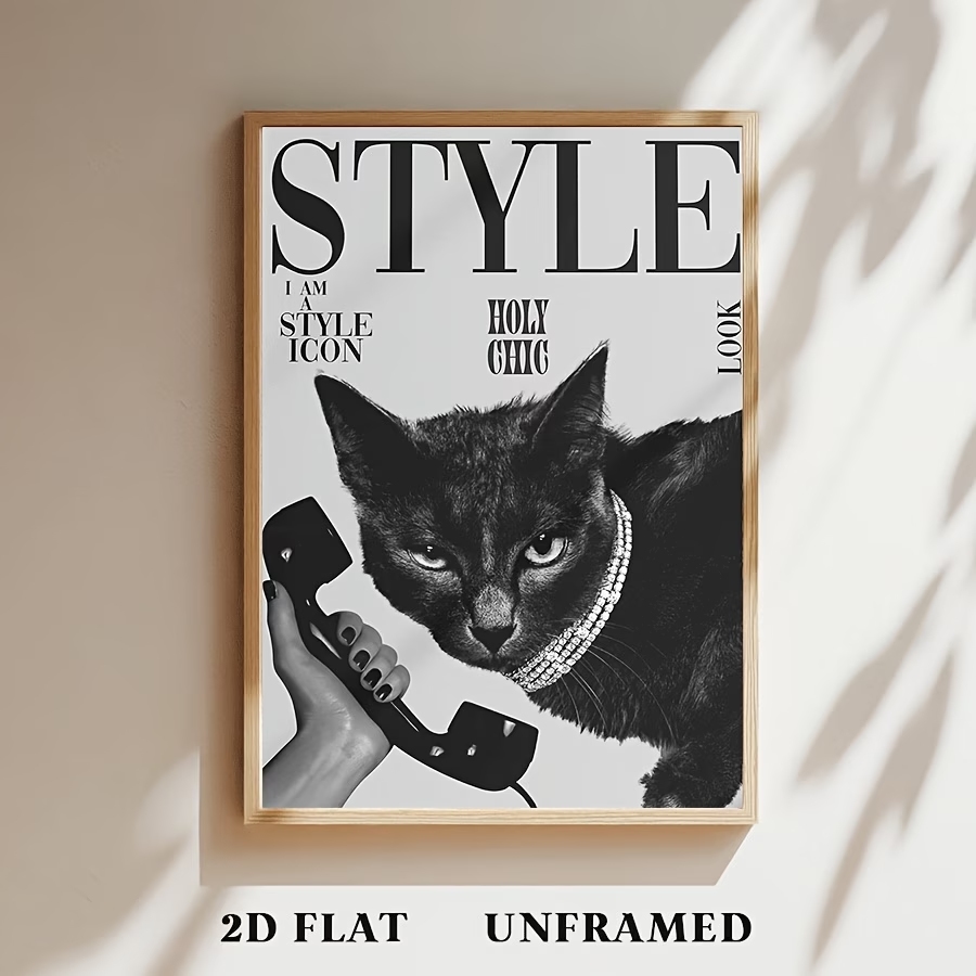 لوحة فنية جدارية لقطة سوداء عت - مراجعة Home Decor Cat وسعره