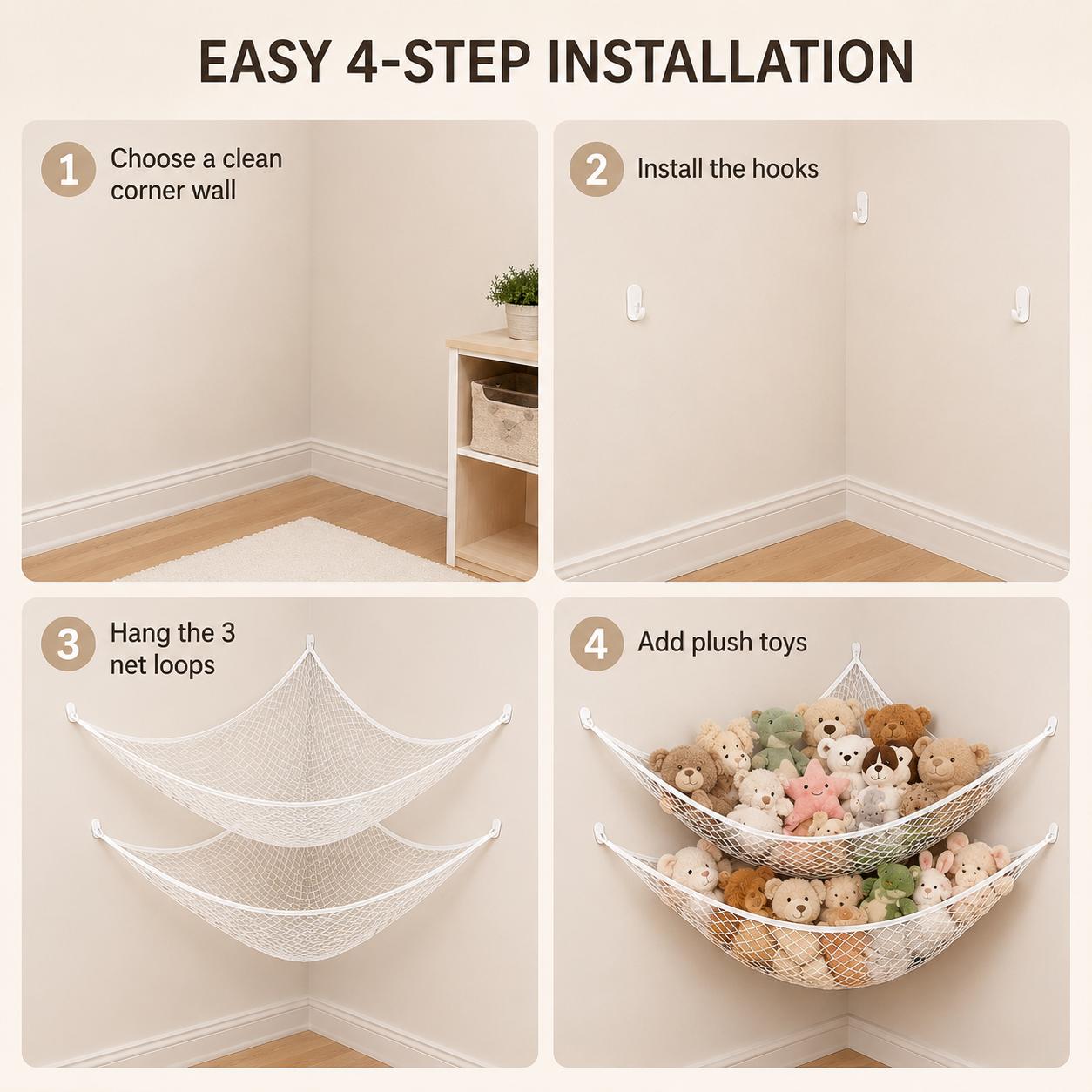 شبكة تخزين ألعاب معلقة، منظم ل - مراجعة Home Decor Com وسعره