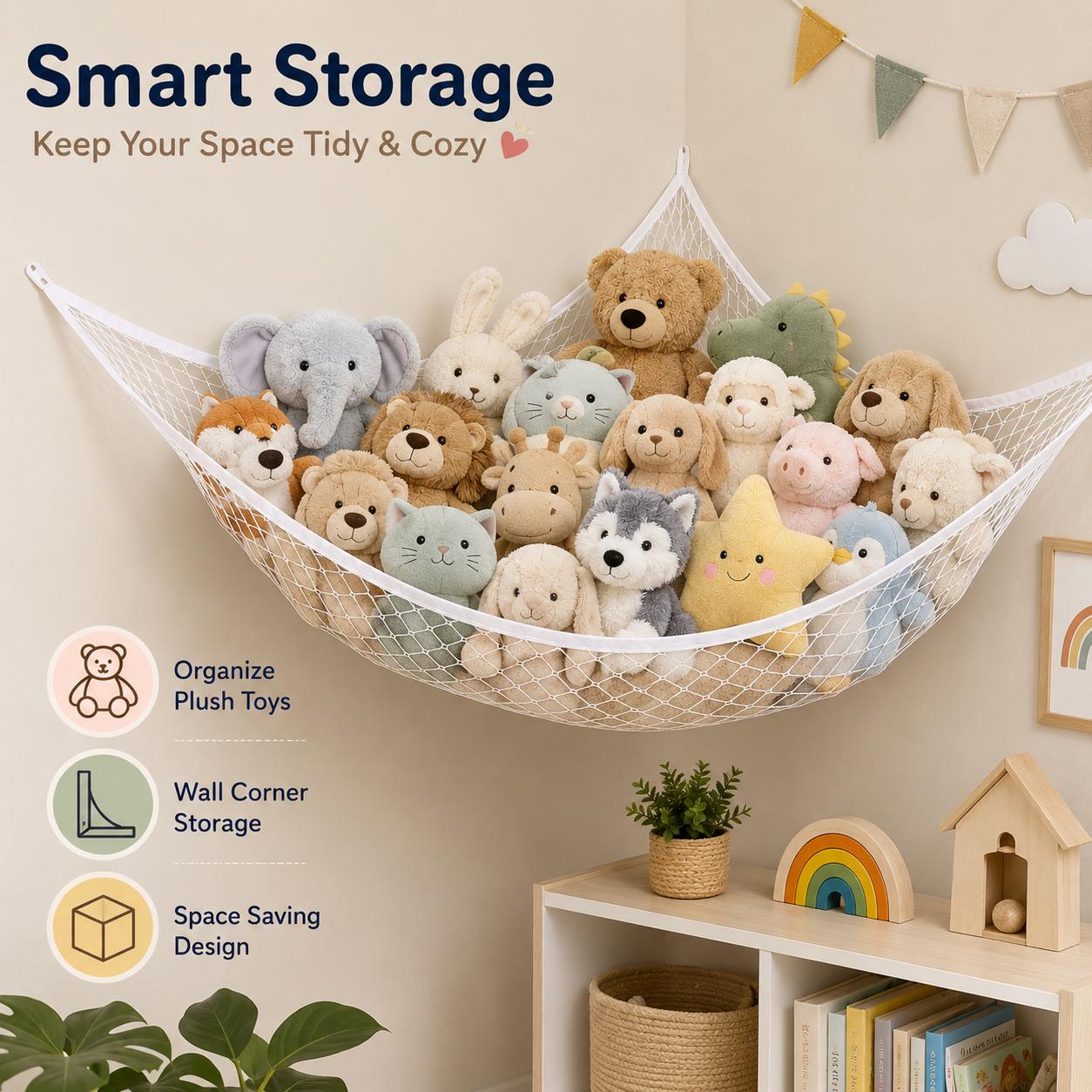 شبكة تخزين ألعاب معلقة، منظم ل - مراجعة Home Decor Com وسعره