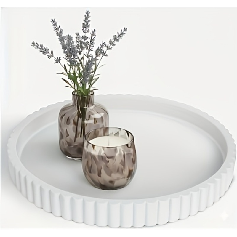 صينية بيضاء دائرية عصرية بتصمي - مراجعة Home Decor Center وسعره