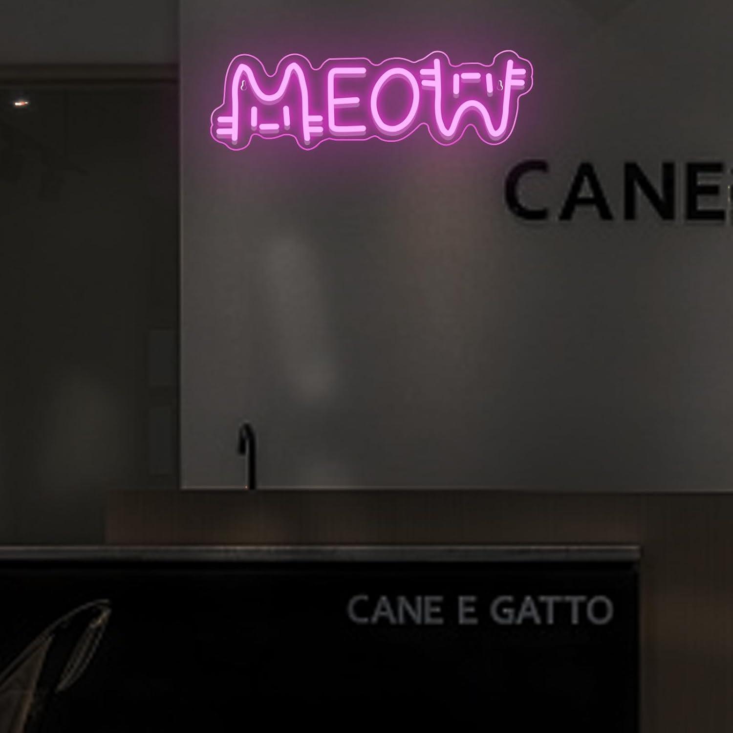 لافتة نيون على شكل قطة تعمل با - مراجعة Home Decor Cat وسعره