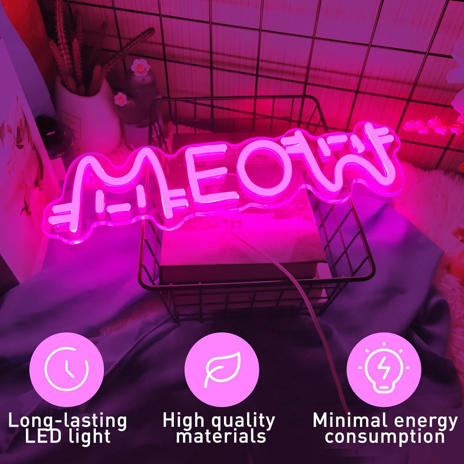 لافتة نيون على شكل قطة تعمل با - مراجعة Home Decor Cat وسعره