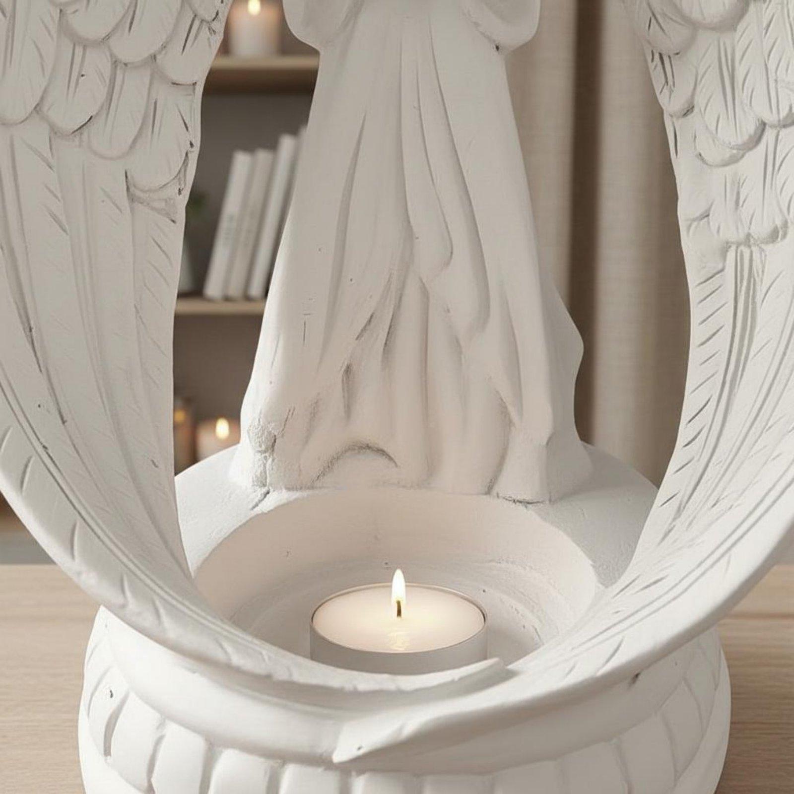 تمثال ملاك من الراتنج الأبيض ب - مراجعة Home Decor White وسعره