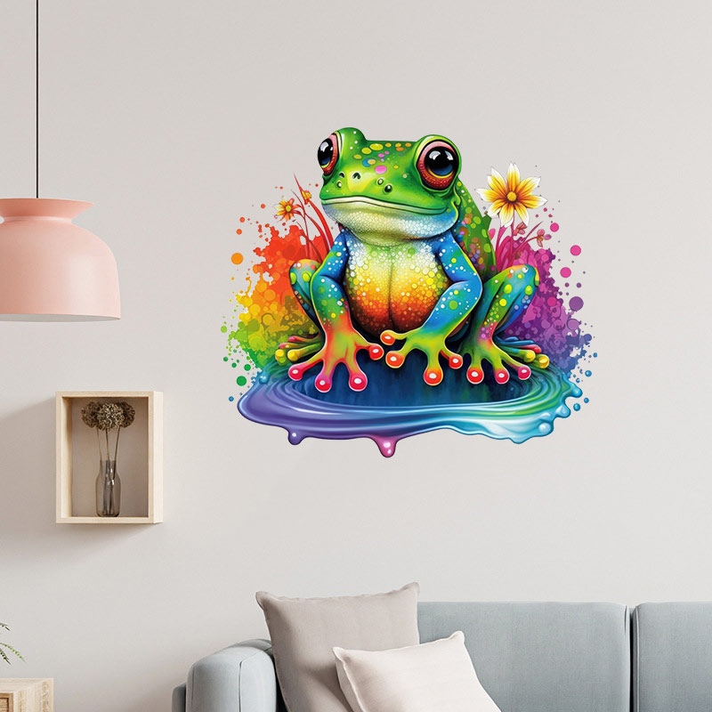 قوس قزح الضفدع الجدار ملصق للأ - مراجعة Home Decor Y2K وسعره