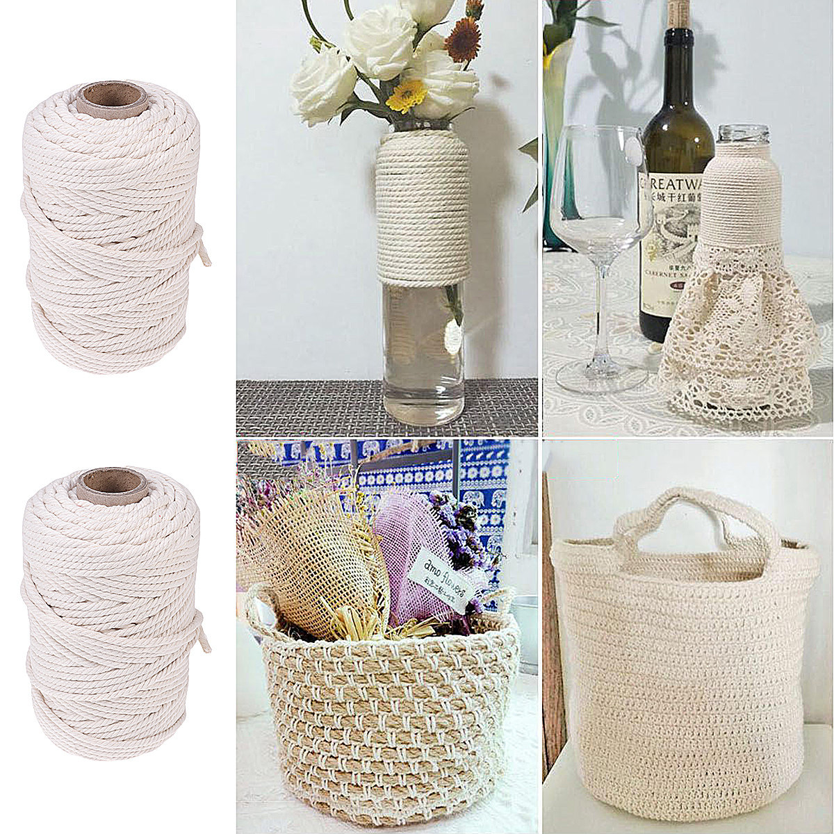 حبل قطني طبيعي 100 متر، حبل قط - مراجعة Macrame Wall Hanging وسعره