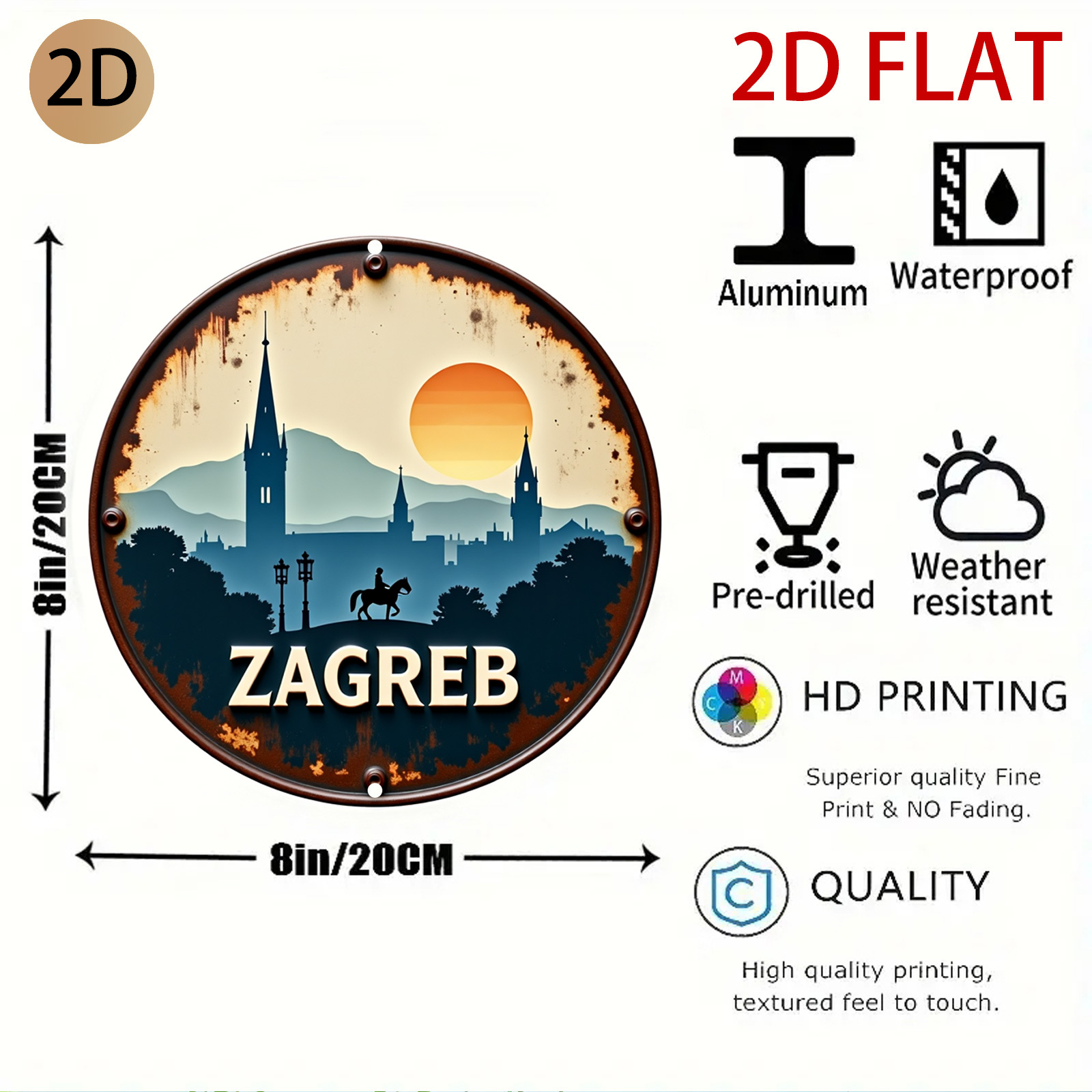 لوحة فنية معدنية بتصميم دائري  - مراجعة Home Decor Zagreb وسعره