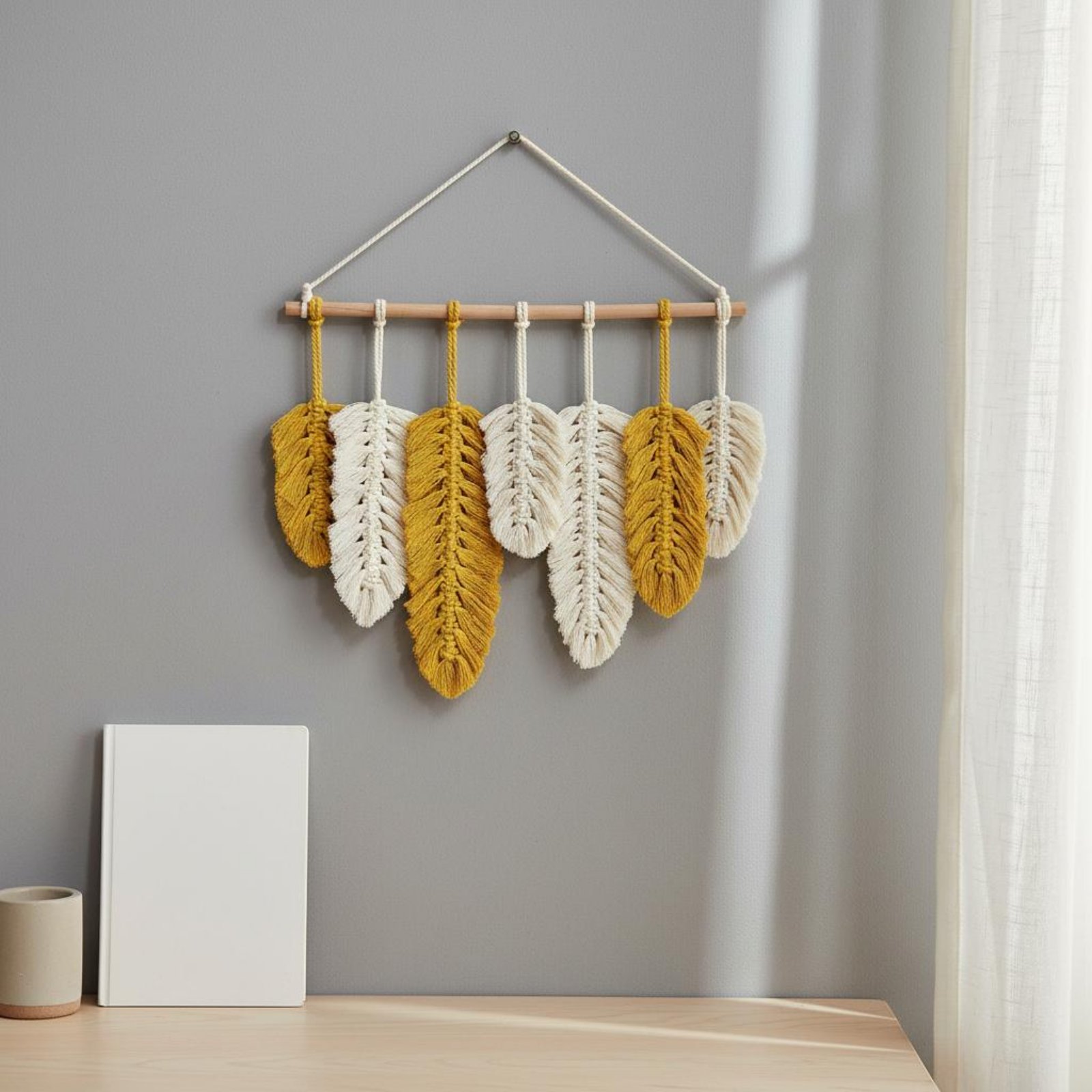 معلقة جدارية من الماكراميه على - مراجعة Macrame Wall Hanging وسعره